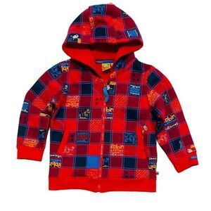 Gagou Tagou Red & Blue Zip Up Hoodie